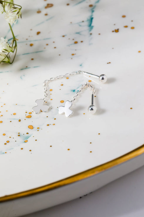 Cercei din argint Trifoi (Silver/Gold)